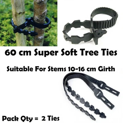 OAKLAND GARDENS Cravatte per Albero 60cm Super Morbide Regolabili Gomma Supporto Piante Forte Qtà = 2