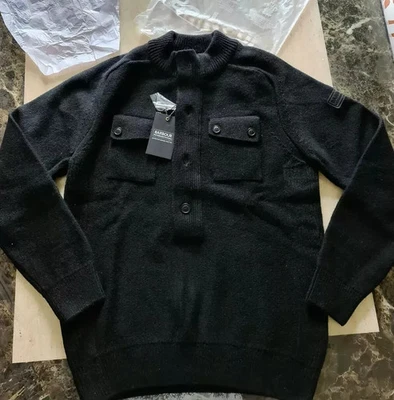 new RRP £169 mens BARBOUR WOOL sweater jumper  calibrate 3/4 zip size M   b1 - Image 1 of 4