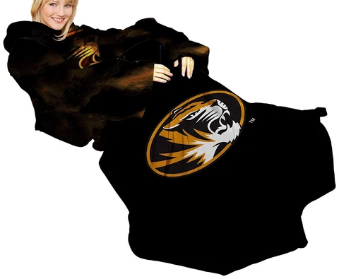 University of Missouri Mizzou Tigers Comfy Throw - The Blanket With Sleeves Cover