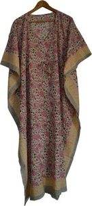 Kaftans for women Block Print Cotton Caftan Dress Summer Beach Wear Maxi Gown - Picture 1 of 5