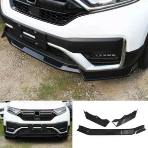 For 2020-2022 Honda CRV CR-V Carbon Fiber ABS Front Bumper Lip Spoiler Splitter - Picture 1 of 5