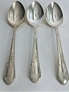 Plato de plata vintage WM ROGERS Oneida MEADOWBROOK 3 CUCHARAS DE POSTRE 7,25"L - Imagen 1 de 5
