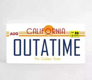 Ritorno al Futuro Marty McFly OUTATIME DeLorean Targa in metallo 30*15 - Foto 1 di 1