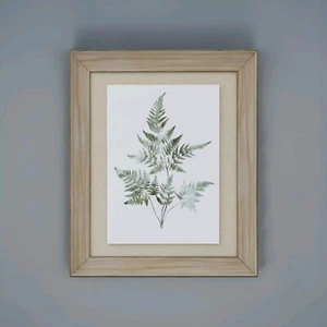 Watercolour Fern Picture in Wood Frame Wall Art Modern Botanical Decor 50x60cm - Picture 1 of 7