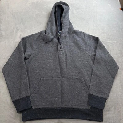 J. Sudadera con Capucha Grande Crew Vintage Polar Para Hombre L Anorak Gris Cuello Henley Foto 1 de 4