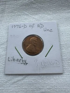 Uncirculated Lincoln Cent 1976-D 1C RD. Free Shipping. - Picture 1 of 4