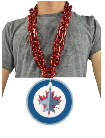 New NHL WINNIPEG JETS BIG RED Fan Chain Necklace 3D Foam Cover