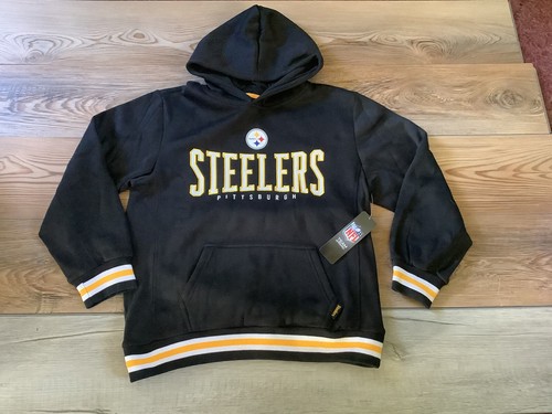 VETEMENTS Felpa con cappuccio ragazzo NFL TEAM APPAREL Pittsburgh Steelers taglia 14 16 (nuova con etichette)