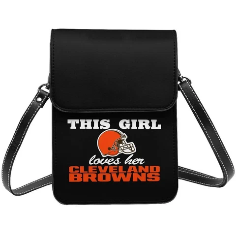 This Girl Loves Her Cleveland Browns Cell Phone Purse The Single Shoulder Bag Cover