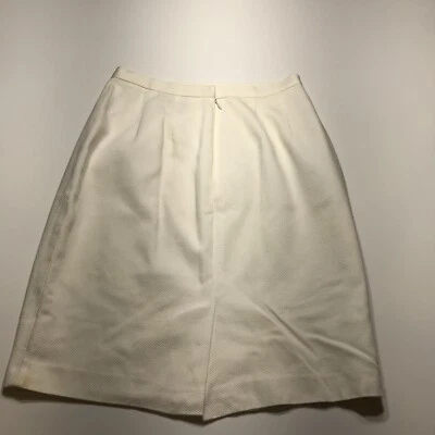 Falda Bloomingdale's para mujer talla 12 blanca texturizada forrada a lápiz carrera informal Foto 1 de 4