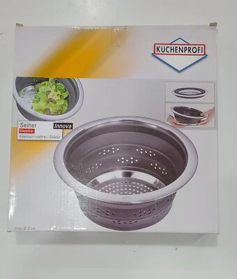 Küchenprofi Innova 2505101022 Colino Pieghevole Silicone 22 cm NERO - Immagine 1 di 4