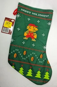 Super Mario Brothers 18" Holiday Stocking 8 Bit Nintendo New with Tag - Picture 1 of 4
