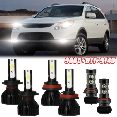 Combo faros LED de haz alto bajo + bombillas antiniebla para Hyundai Veracruz 2007-11 Foto 1 de 4