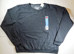 *NWT* HANES JUNIORS BOYS DARK GREY CREWNECK PULLOVER COTTON SWEATER MEDIUM E326 - Picture 1 of 3