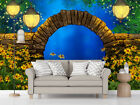 3D Moonlight Arched Stone Bridge Sticker Living Room Wallpaper Wall Murals Photo