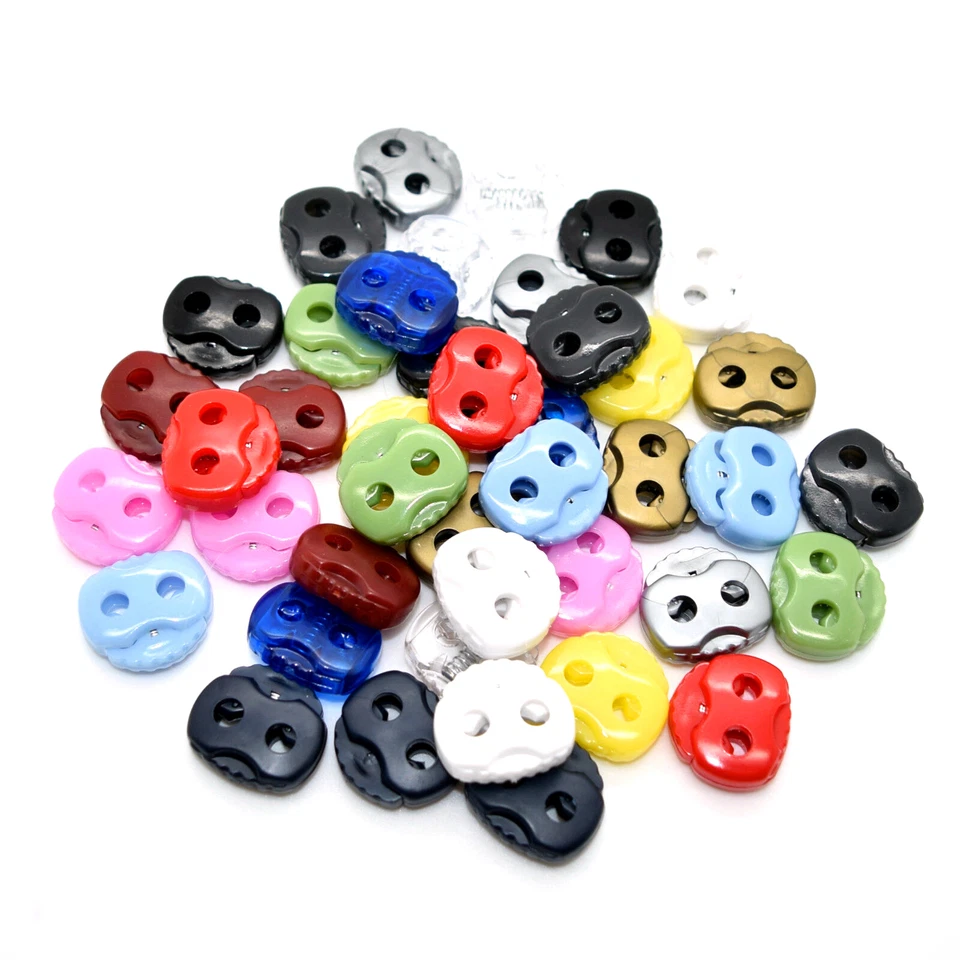 Twin Hole Cord Stopper Lock Toggle Stop End ⋆ Metal Spring ⋆ 17 Bright Colours ⋆ - Image 1 of 1