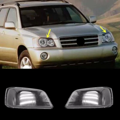 Cubierta de lente transparente de ambos faros + pegamento para Toyota Highlander 2001-2003 Foto 1 de 4