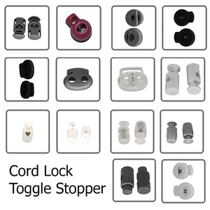 Plastic Toggles Cord Locks Laces Stop End Stopper for Drawstrings Clothing Coats - Picture 1 of 64