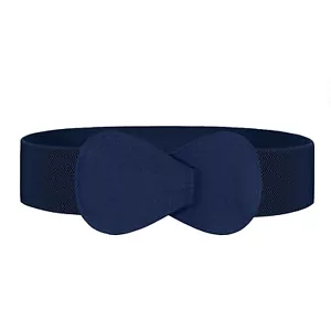 Women Wide Elastic Belt Ladies Stretch Dress Belt Fashion Waistband with 8-sh... - Picture 1 of 7