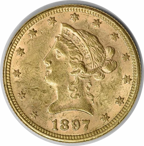 1897 $10 Gold Liberty Head AU Slider Uncertified #335 Cover
