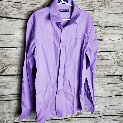 Camisa para niño Izod púrpura manga larga abotonada talla 12REG Foto 1 de 3