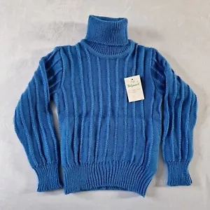 Vintage 1970s Polo Neck Jumper-4-5 Yrs- Blue Acrylic Deadstock NOS  KA44 - Picture 1 of 7
