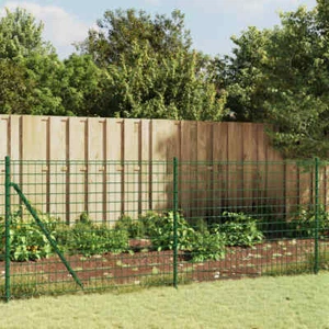 Wire Mesh Fence with Flange Green 1.1x25 m vidaXL - Picture 1 of 6
