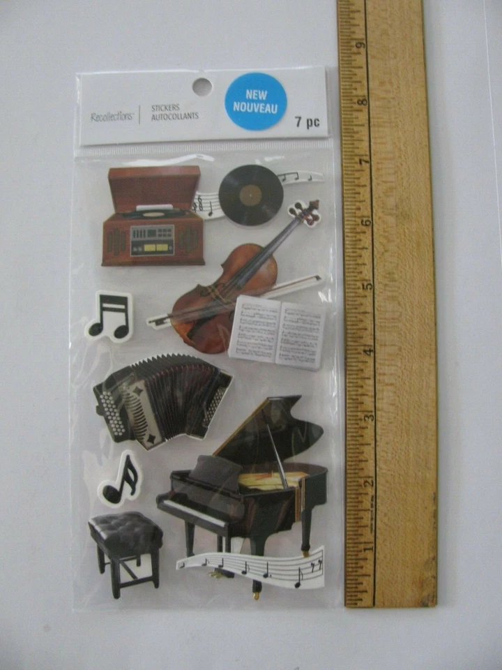 Recuerdos Pegatinas Dimensionales INSTRUMENTOS MUSICALES NUEVO EN PAQUETE Foto 1 de 1