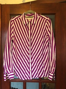 Juicy Couture Magenta and White Striped Shirt, Small, Good Condition - Picture 1 of 4