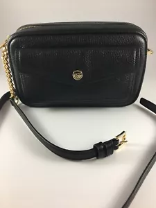 MICHAEL KORS BLACK PEBBLED LEATHER MEDIUM POCKET CAMERA CROSSBODY BAG BNWT - Picture 1 of 12