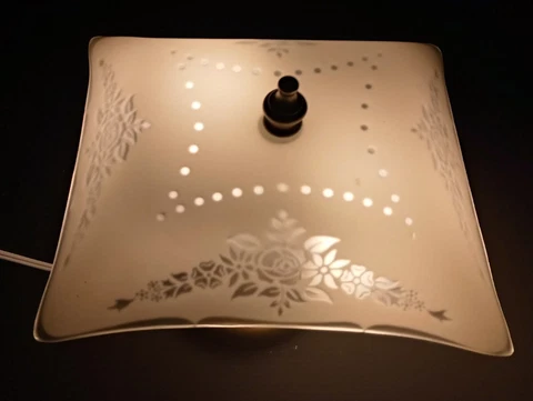 Miniature Vintage 50s 60s Ceiling Light Fixture Sconce Frosted Glass Camper Rv Cover