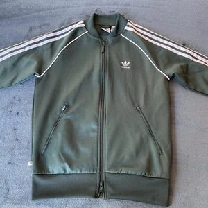 Adidas Long Sleeve Full Zip Green Logo Sweater/Jacket Small - Picture 1 of 19
