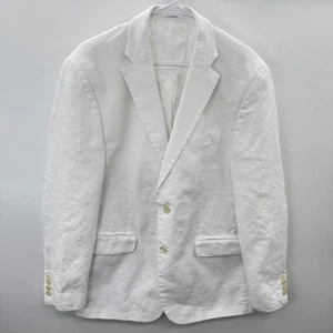 Lauren Ralph Lauren Black Label White 100% Linen Blazer Mens 42R Classic Coat - Picture 1 of 14
