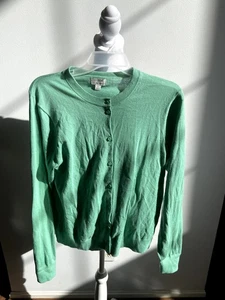 Cárdigan para mujer J.Crew con botones verde menta manga larga fino suave talla grande - Imagen 1 de 10