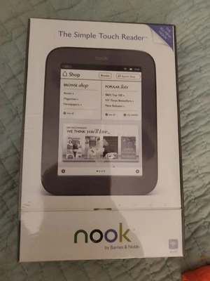 NEW NIP Barnes & Noble Nook Simple Touch 2GB WiFi 6in eBook Reader Black SEALED - Image 1 of 4