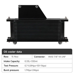 Bolt On AN10 15 Row Oil Cooler Kit For 01-05 Subaru Impreza WRX/STi EJ20 EJ25 BK - Picture 1 of 9