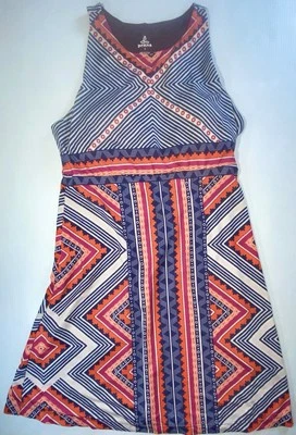 PRANA Women’s Racerback Tank Top Sz L Multi Colored Athleisure Cupped Yoga - Image 1 of 4