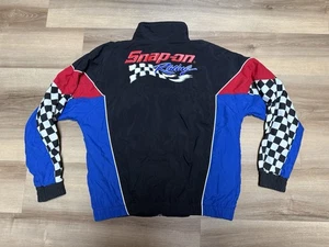 Vintage Snap-on Racing Collection Large Jacket Windbreaker Coat Checkered Flag - Picture 1 of 5