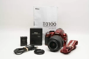 Nikon D3100 Red DSLR w/18-55mm VR zoom, batt+charger Only 937 Acts - Picture 1 of 13