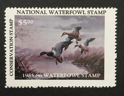 1985-1986 National Waterfowl $5 Duck Stamp Mint Never Hinged - Image 1 of 2