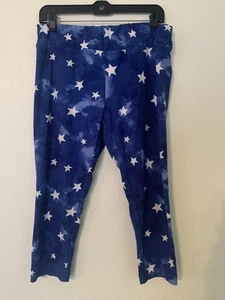 Way To Celebrate Cropped Leggings Patriotic Stars Stretch Womens Size XL - Picture 1 of 3