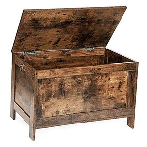 Toy Box, Retro Wooden Look Storage Chest with 29.9x15.7x18.9 Inch Rustic Brown - Picture 1 of 6