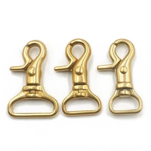 Brass Swivel Clasp Lobster Clasps Swivel Trigger Snap Hook For DIY Leather Craft - Picture 1 of 15