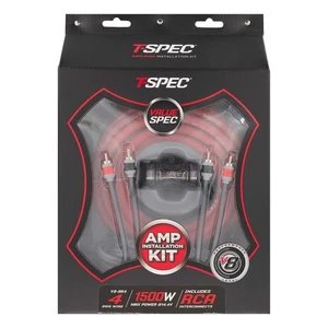 T-SPEC V8 4 AWG 100% OFC (OXYGEN FREE COPPER) 1500W AMPLIFIER WIRING KIT w/ RCA - Picture 1 of 5