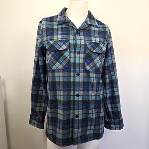 Pendleton 1961 Original Surf Plaid Flannel Board Shirt Beach Boys Men's M Blue - Picture 1 of 19
