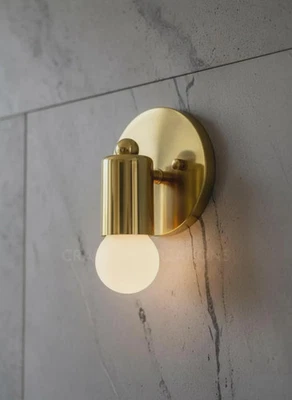 Mid-Century Modern Brass Wall Sconce - Handmade - Image 1 of 4