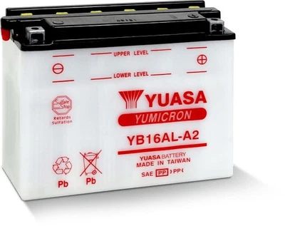 Yuasa Conventional YB16ALA2 12 Volt Battery For Yamaha Virago 700 XV700 1984-87 - Image 1 of 4