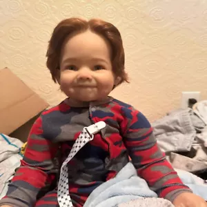Handmade 28inch Finished Reborn Baby Doll Black Skin Short Hair Toddler Boy Gift - Picture 1 of 5