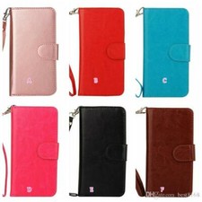 2 in 1 Wallet Leather Case 9 Cards Slot including  TEMPERED  GLASS 