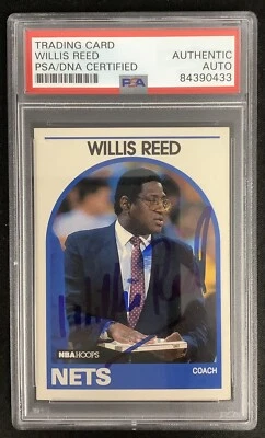 Willis Reed Signed 1989 NBA Hoops #92 Basketball Card HOF Autograph PSA/DNA #2 - Image 1 of 2